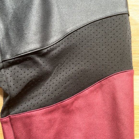 Color block athletic leggings leather look - Picture 3 of 5